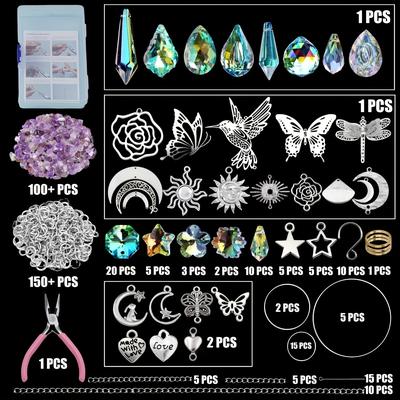 TEMU 420pcs Sun Arts And Crafts For Adults Crystal Suncatcher Crafts Kit For Adults Suncatchers Diy Making Supplies For Indoor Window Hanging, Outdoor Garden Decor Wedding Christmas Image