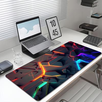 TEMU A Mouse Mat With An Uneven Design In Orange And Blue-purple - Ideal For Gaming, Office Tasks, Abstract Art Mouse Mat, Large Gaming Mouse Mat, Esports Keyboard Mat. Image