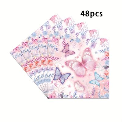 TEMU 24pcs/48pcs Party Napkins, Paper Towels For Birthday And Wedding Parties Image