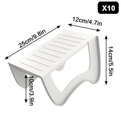 TEMU Space Saving 10pcs Shoe Organizer Nonslip Pp Shoe Holders With Slots For Closet/entryway Storage In Gray & White Image
