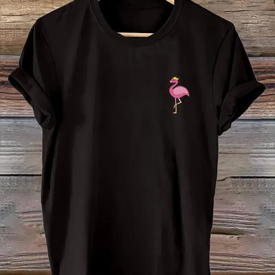 TEMU Letter Printed Round Neck T-shirt, Casual Short Sleeved Spring/summer Top, Women's Clothing Image