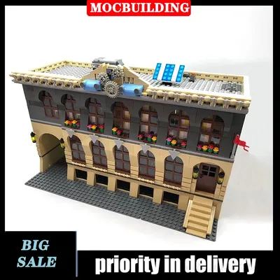 MOC City Street View Motor Fabrik Baustein Set Modell LKW Fabrik Gebäude Sammlung Serie Spielzeug Image