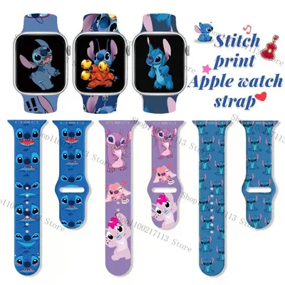 Disney Stitch Print Armband für iWatch Armband Silikon für UltraS 8765432 SE Cartoon Image