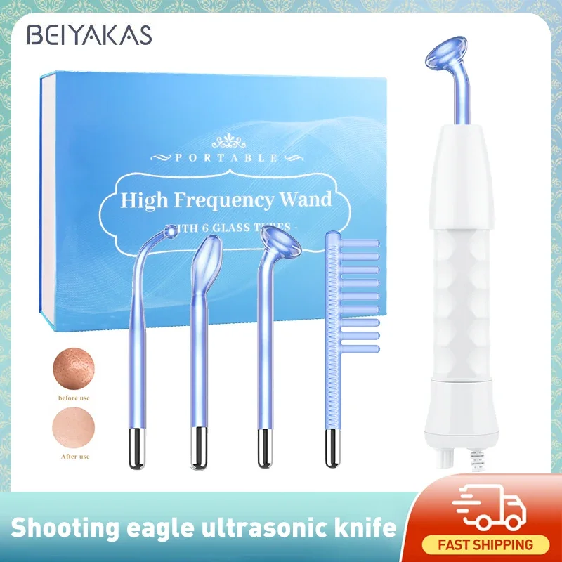 Glas Rohr Blau Licht Elektrische Therapie Stick Vier In Einem Gesichts Sterilisation Bleaching Anti-Aging Haushalt Schönheit Instrument Image