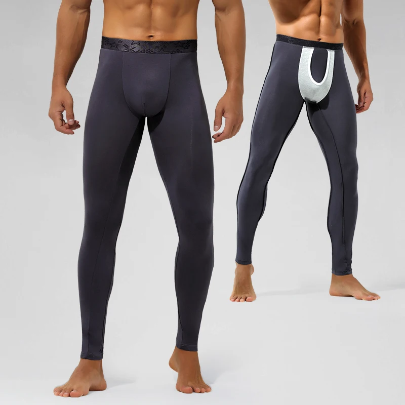 3 Stück Herren Gun Shot Trennung Hodensack Unterstützung lange Unterhosen tragen keine Unterwäsche Leggings warme Hosen dünne Unterwäsche Image