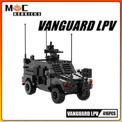 Militärische Serie Baustein Moc setzt Swat Fahrzeug Blitzschutz gepanzertes Fahrzeug tragbare Image