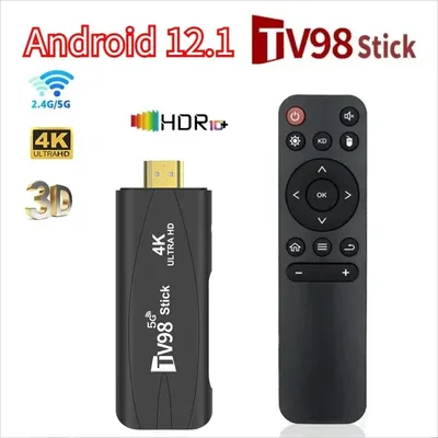 TV Stick Android 12.1 4K HD TV Box 4G 5G Dual Wifi TV98 Smart TV Box H.265 Media Player TV Receiver Set Top Box