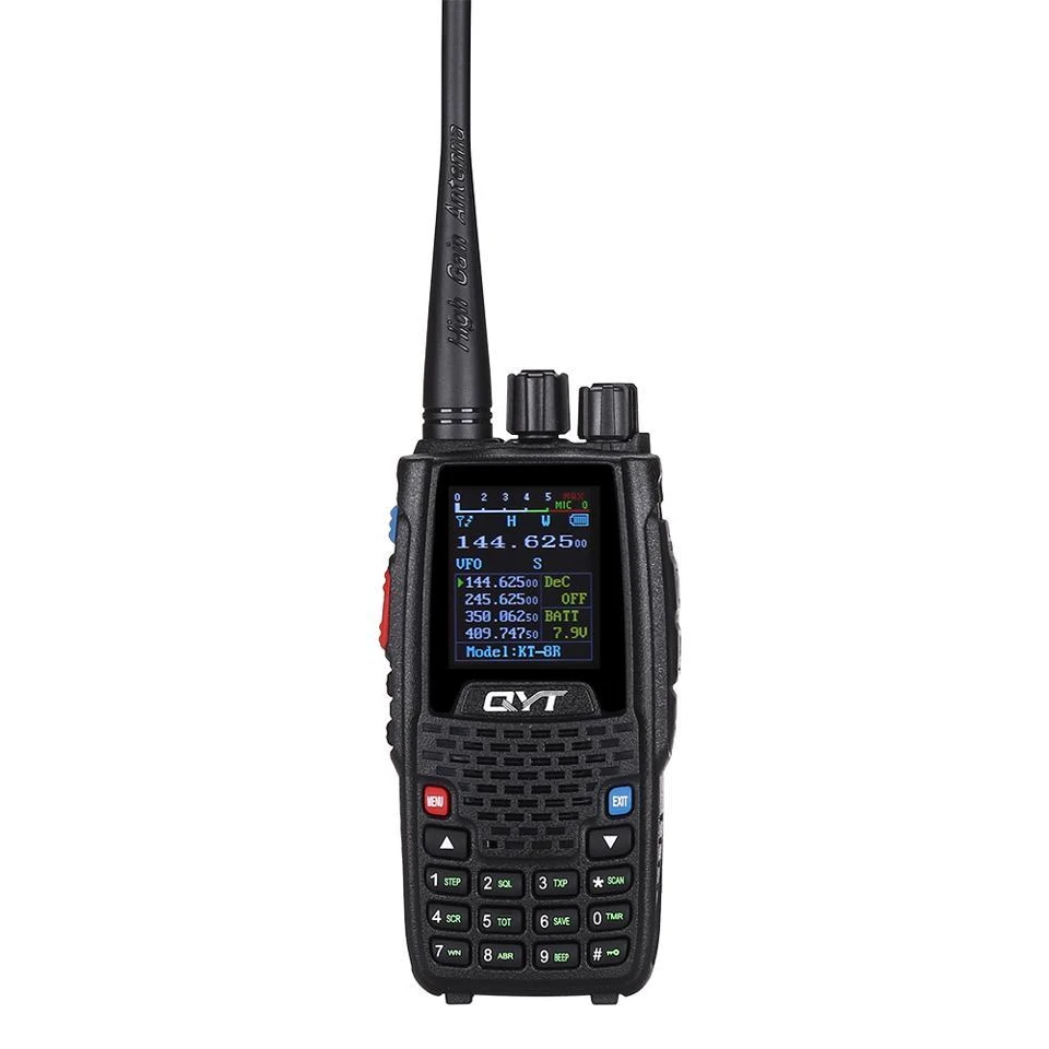 Qyt kt8r Zwei-Wege-Radio-Quad-Bänder 136-174MHz 220-260MHz 350-390MHz 400-480MHz Bildschirm anzeige Drahtlose Kommunikation im Freien Image
