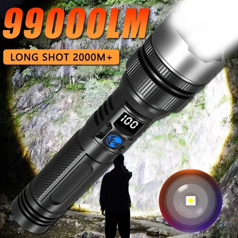 High Power Led Taschenlampen Zoom Tragbare Beleuchtung Taschenlampe Ultra Helle Wiederaufladbare Wasserdichte Laterne Für Camping Angeln Lampe Image
