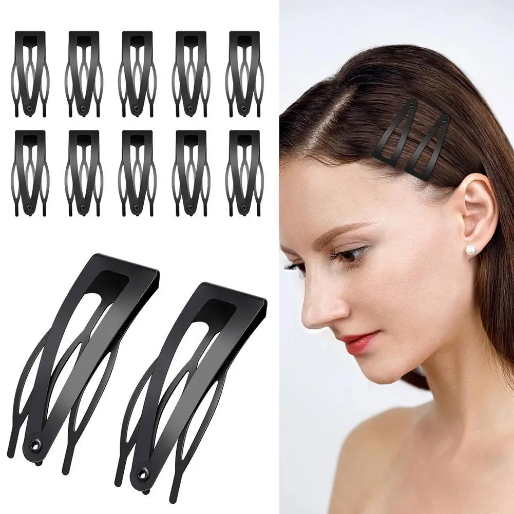 10 Stück Haarspangen mit doppeltem Griff, Metall-Haarspangen mit Druckknöpfen, Haarspangen für Frauen und Mädchen, Haarherstellung, Salonbedarf, Haar-Accessoires Image