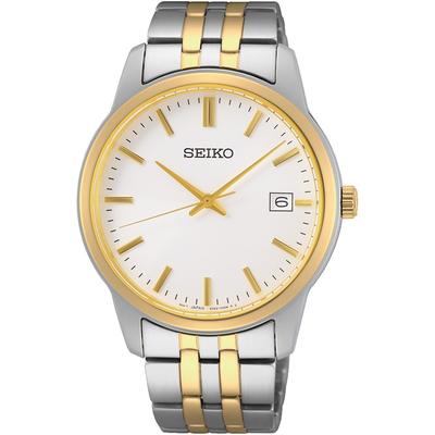 Quarzuhr SEIKO, silber (silberfarben, goldfarben), Armbanduhren, Damen, Armbanduhr, Herrenuhr, Damenuhr, Datum, Edelstahlarmband Image