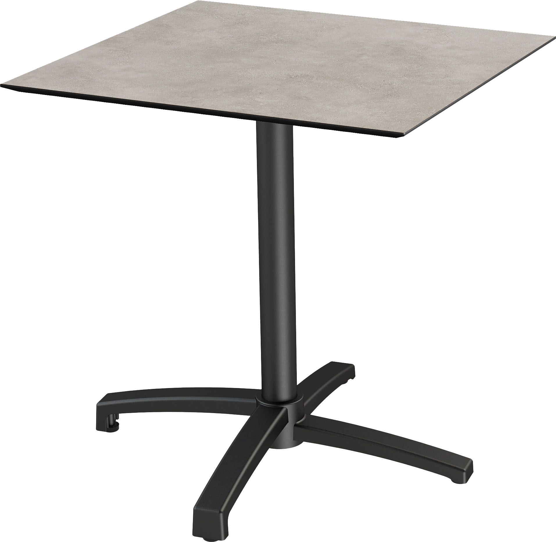 Klapptisch ESSENTIALS "X cross", schwarz (schwarz, moonstone, schwarz), B:70cm H:74cm T:70cm, Aluminium/HPL Tischplatte, Tische, in verschiedenen Ausführungen