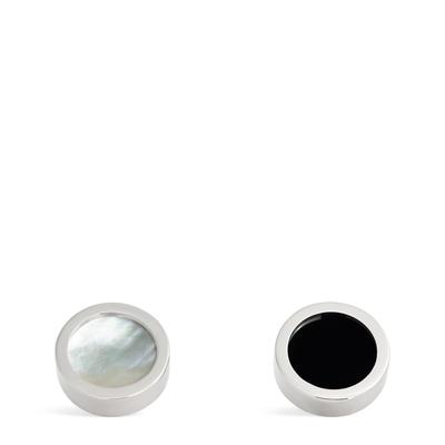 Babette Rhodium-Plated Reversible Disc Cufflinks