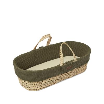 The Little Green Sheep Knitted Moses Basket and Mattress