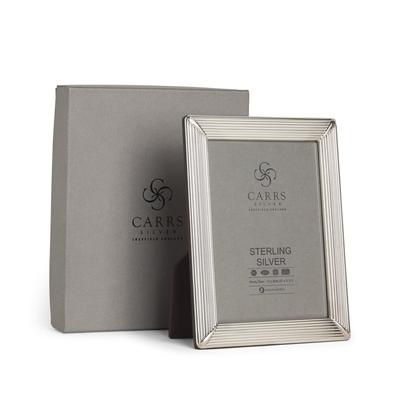Carrs Silver Sterling Silver Fluted Photo Frame with Wood Back