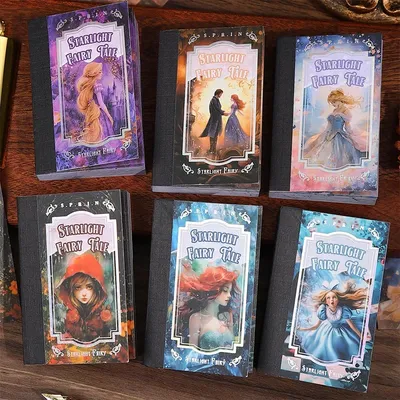50 pieces/pack of starlight fairy tale book stickers daily silver bronzing starlight beans book