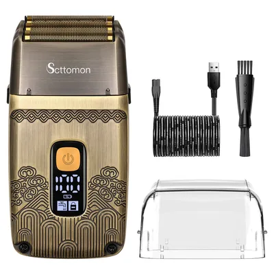 Scttomon Shaver Professional Electric Razor Shaving Machine Waterproof Beard Trimmer Metal Razor
