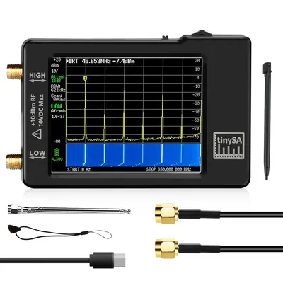 Upgraded Hand Held Tiny Spectrum Analyzers TinySA 2.8" Display 100kHz to 960MHz with ESD Proteced