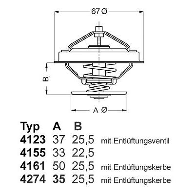 Wahler Thermostat, Kühlmittel [Hersteller-Nr. 4123.80D] für Ford, Mercedes-Benz, Seat, VW Image