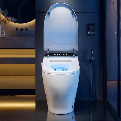 Modern Smart Toilet One-Piece 1.27 GPF Floor Mounted Automatic Toilet Elongated Smart Toilet Bidet