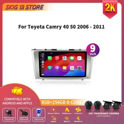 Car Radio For Toyota Camry 40 50 2006-2011 Multimedia Navigation GPS Wireless Carplay 2DIN Screen
