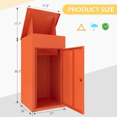 Package Delivery Box for Outside, Lockable Anti-Theft Parcel Drop Box with Mailbox Waterproof