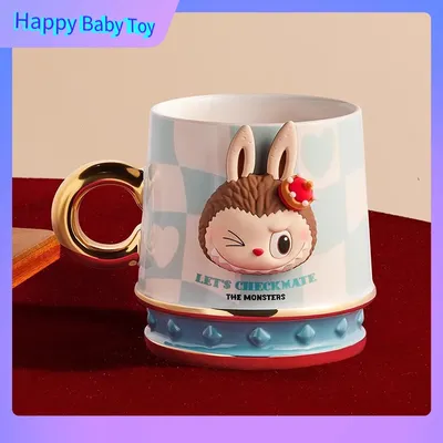 100%Genuine Labubu The Monsters Chess Adventure Series Water Cup Surrounding Office Coffee Milk