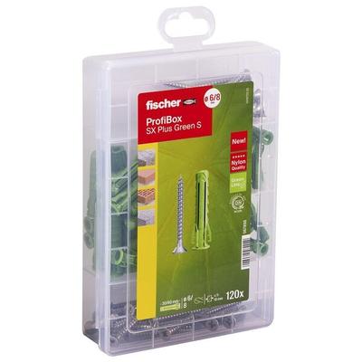 fischer Dübel- und Schrauben-Sortiment »ProfiBox - SX Plus Green S« 120 Stück grün
