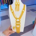 Dubai Nuova collana placcata oro 24 carati, orecchini, anelli per feste di matrimonio romantiche da