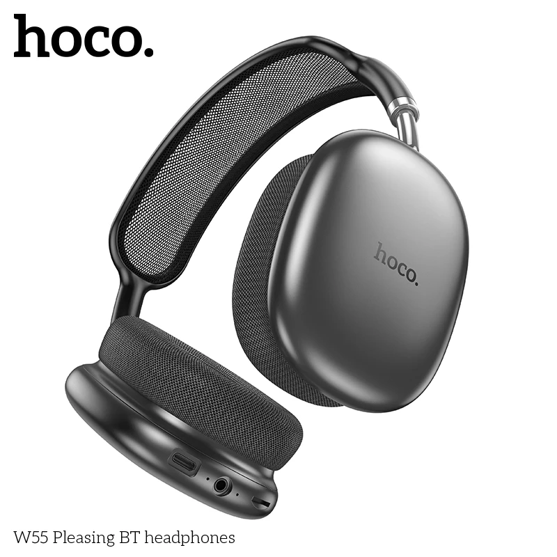 HOCO W55 Over Ear Buetooth Auricolare Musica senza fili Cuffia Microfono Cuffie audio HiFi Suono stereo Auricolari sportivi 40MM AUX TF