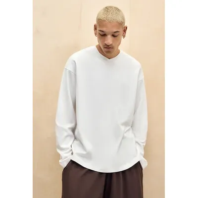 iets frans. Waffle White Long Sleeve T-Shirt - White L at Urban Outfitters