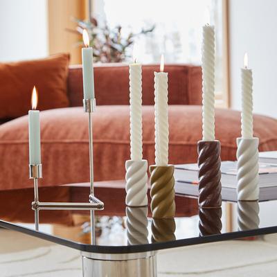 Alie Double Candle Holder in Chrome-Plated Steel