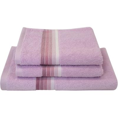 Handtuch Set DYCKHOFF "Chenille", rosa (rose), 3 tlg., Frottier, Obermaterial: 90% Baumwolle, 10% Viskose, Handtuch-Sets, Set beinhaltet: 2x Handtuch (50x100cm) und 1x Duschtuch (70x140cm) Image