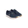 Slip-On Sneaker CALVIN KLEIN JEANS "RETRO RUNNER SOCK LACE UP NY-SU", Herren, Gr. 42, blau (navy, weiß), Textil, Lederimitat, unifarben mit Farbeinsatz, sportlich, Schuhe, Halbschuh, Freizeitsneaker mit CK-Logo und aufgesetzter Schnürung
