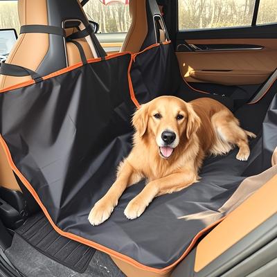 TEMU Dog Car Seat Cover Pet Dog Travel Mat For Rear Seat, Stain And Scratch Resistant Cushion, Soft, Adjustable, Lightweight, Oxford Fabric, Foldable, Use, Non-filled, Comfortable And Easy To Clean Image