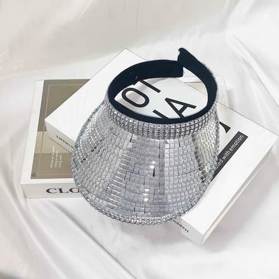 TEMU 1pc Disco Glass Mirror Hairpin Hat, Women's Sunshade Decorative Hat, Handmade, Suitable For Party Decoration. Image