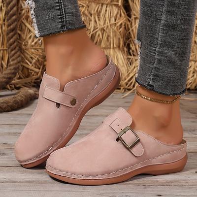 TEMU Women's Summer Casual Platform Sandals With Closed Toe Pu Heels, Packable And Comfortable For Beach, Vacation, And Everyday Wear Image