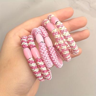 TEMU Women's Fashion Simple Headband, Basic Braided Hair Ring, Thickened And Durable Elastic Damage- Tie, Suitable For Dense Hairstyles, Temperament Sports Headband, Colors And Styles Image