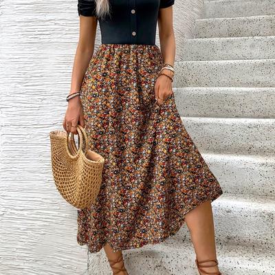 TEMU Women's Floral Print Short Sleeve Dress Image