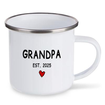 TEMU 1pc,grandpa Est 2025,new Grandfatherglass Gift For Grandparents Pregnancy Announcement Mug Gift For Father's Day Birthday Christmas Thankgiving Valentines 12oz Image