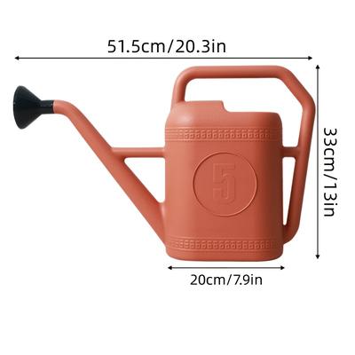 TEMU 5l Large Capacity Garden Watering Can With Long Spout - Plastic, Ideal For Flowers & Vegetables, Essential Lawn Care Tool Image