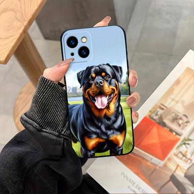 TEMU Tpu Soft Dog Design Phone Case, Protective Anti-drop Cover With Pet Print For Iphone Series, Flexible And Durable Accessories - A0273 Image