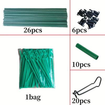 TEMU 26 Plastic Plant Racks, 35/, Reusable, With 37 Joint Fittings, For Climbing Tomato Plants, Agriculture, , Flower Fences, Gardening Tools And Plant Support Image