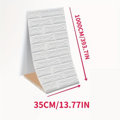 "TEMU 3d Brick Wall Sticker, 393.7" Self-adhesive Vinyl Foam Wallpaper - Washable Straight Match For Home Decor, Brick Style, Romantic Bedroom Atmosphere, , Brick Stone Textur" Image