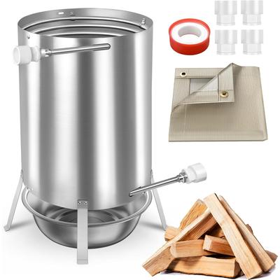 TEMU Fire Pit With Heating Coil, Ø32mm / Ø38mm Connection, Matte & Residue Catch Basin, Stainless Steel Garden Shower Heater Pool Heater For Swimming Pools Image