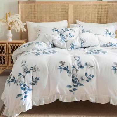 TEMU Bedding Floral Ruffles Girls Bedding Set Floral Pattern Colorful Duvet Cover Microfiber Bed Cover With Zipper And Pillowcase 80x80cm Image