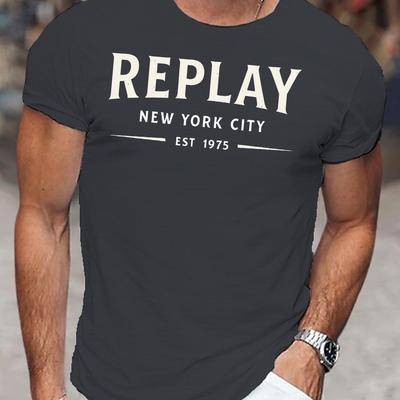TEMU Graphic T-shirt, Men's Tees, Casual Short Sleeve Top For Summer Wear Image
