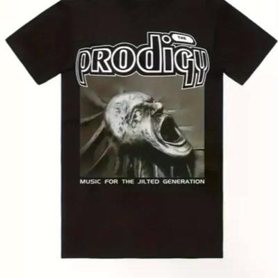 "TEMU The Vintage Music Graphic T-shirt For - Print With "music For The Ultra-modern Generation" Design, Cotton Loose Neck Short Sleeve Shirt, Band T Shirts" Image