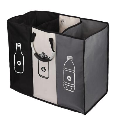 TEMU Bottle Collection Basket: 1pc Large 96l Bottle Collection Basket, Glass Bottles, Cans, Plastic Bottles Sorting Recycling Basket, 3 Compartments Sorting Recycling. Labor Day, Day, Laundry Hampers Image