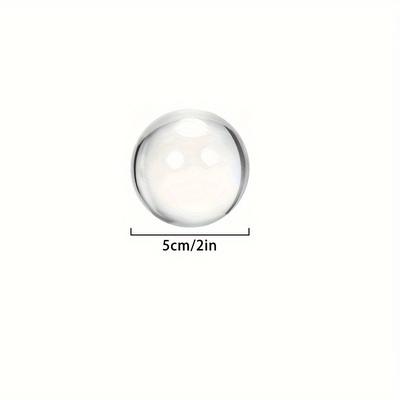TEMU 1pc Transparent Crystal Ball Solid Glass Ball Home Office Desk Ornament Crystal Ball Wedding Photography Scene Props Image